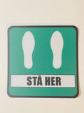 Gulvmerketape "STÅ HER 2"