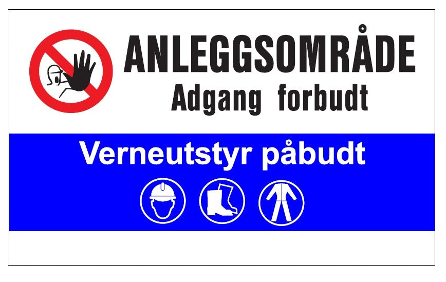 Byggeplasskilt "Anleggsområde"